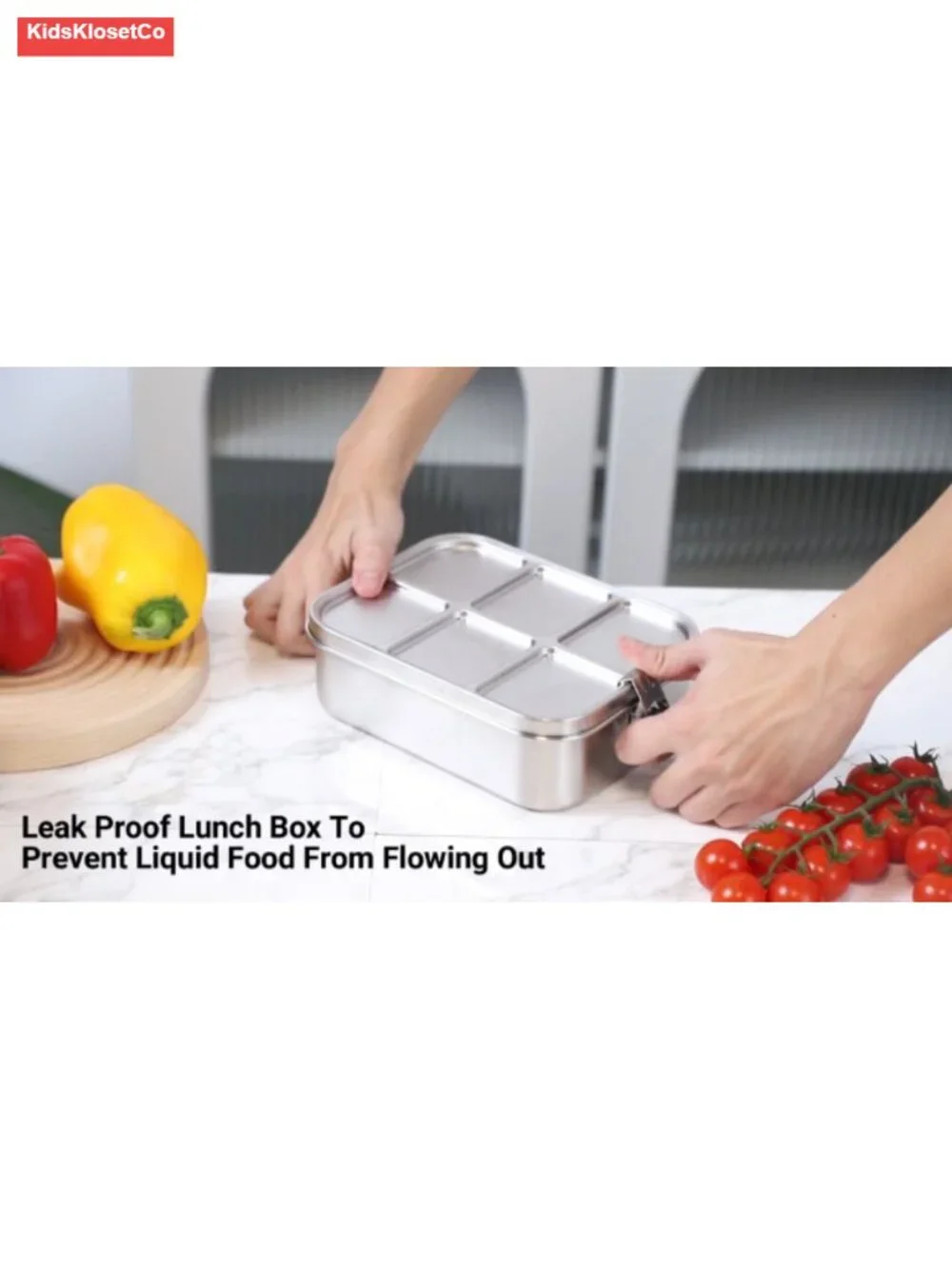 Stainless Steel Bento Box 3 Compartments Leak-proof Lunch Container